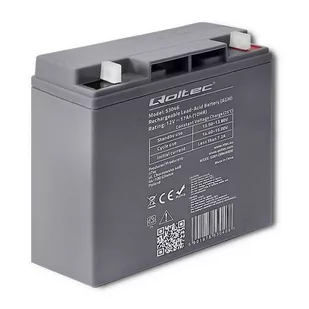 QOLTEC Qoltec Akumulator AGM | 12V | 17Ah | max.255A - Baterie do zasilaczy awaryjnych UPS - miniaturka - grafika 1