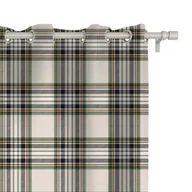 Zasłony - Zasłona AUTUMN wzór AT42 | kremowa jesienna krata 150 x 230 cm tkanina standard - miniaturka - grafika 1