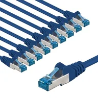 Kable miedziane - goobay 66038 CAT 6A kabel sieciowy w zestawie 10 szt. / kabel krosowy ekranowany S/FTP/CU Ethernet, PiMF, LSZH/Cat 6a kabel 10 Gbits/niebieski / 10 x 3 m - miniaturka - grafika 1