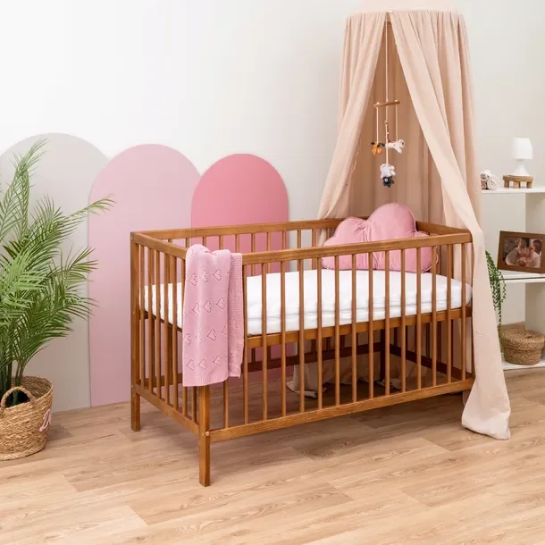Łóżeczko niemowlęce Vera 60x120 drewniane 3 poziomy kolor- retro