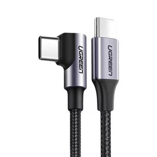 Ugreen Ugreen kątowy kabel przewód USB Typ C - USB Typ C Power Delivery 60 W 20 V 3 A 2 m czarno-szary (US255 50125) - 2 US255 50125 - Kable komputerowe i do monitorów - miniaturka - grafika 1