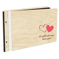 Albumy fotograficzne - Album Na Zdjęcia Plus Pierwsza Strona W Kolorze I Will Always Love You W Drewnianej Oprawie Z Czarnymi Kartami Z Grawerem Druga Połowa - miniaturka - grafika 1