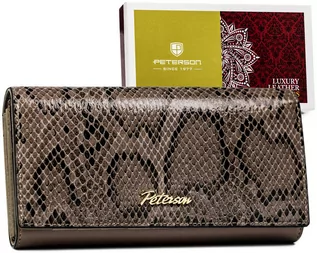 Portfele - Duży portfel damski z podwójną sekcją na bilon — Peterson - grafika 1