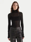 Bluzki damskie - Patrizia Pepe Bluzka 2K0347/K034-K103 Czarny Slim Fit - miniaturka - grafika 1