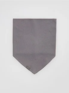 Reserved - Bawełniany komin z naszywką - ciemnoszary - Apaszki i szaliki damskie - miniaturka - grafika 1