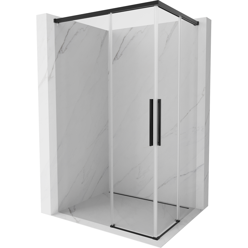 Mexen Rox Duo kabina prysznicowa rozsuwana 100 x 75 cm, transparent, czarna - 8C2D-100-075-70-00