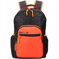 Torby na laptopy - Plecak Bestlife Just Czarny Pomarańczowy z Przegrodą na Laptopa 15,6 cala - miniaturka - grafika 1