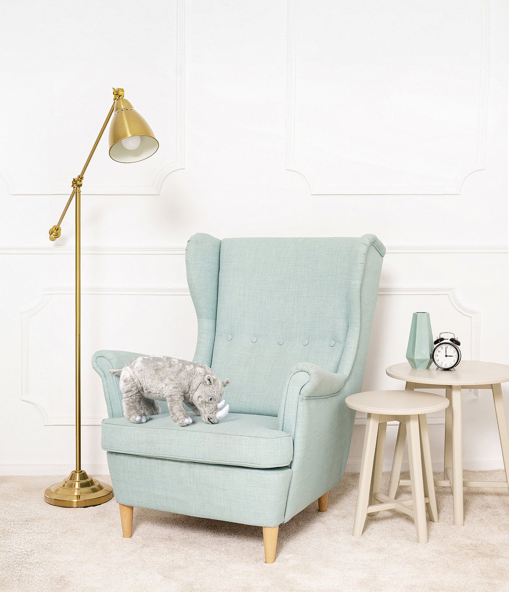 MIŚ GUSTAW NOSOROŻEC PLUSZOWY PRZYTULANKA MASKOTKA DLA DZIECI 40 CM SZARY