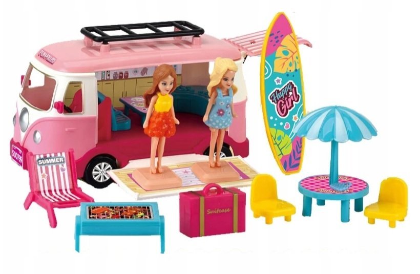 Wakacyjny kamper dla dzieci lalki akcesoria deska do serfowania SG-29080