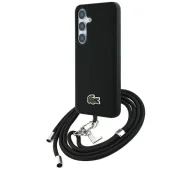 Etui i futerały do telefonów - Lacoste Iconic Petit Pique Woven Logo CBDY Strap MagSafe do Galaxy S25 Czarny - miniaturka - grafika 1