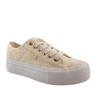 Lee Cooper LCW-25-31-3440L trampki damskie koronkowe beżowe - Trampki damskie - miniaturka - grafika 1