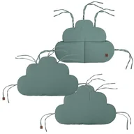 Organizery na łóżeczko - Hi Little One ochraniacze panelowe do łóżeczka z organizerem z oddychającej BIO bawełny CLOUD Tiffany - miniaturka - grafika 1