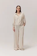 Spodnie damskie - Spodnie z wiskozą i lnem Sigma beż - miniaturka - grafika 1