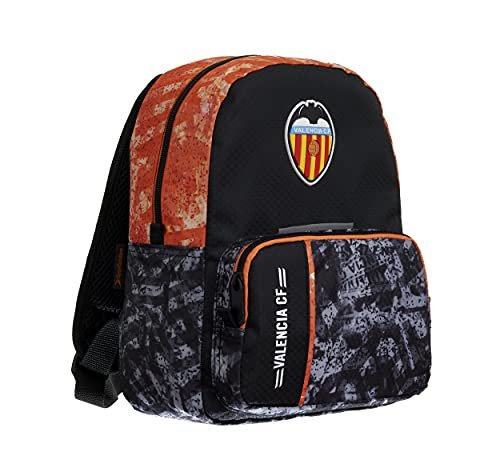 OFITURIA Valencia CF Plecak szkolny dla dzieci, dwukomorowy podwójny zamek błyskawiczny, wymiary 28 x 22 x 14 cm, czarny, Czarny (Black), M, współczesny