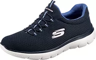 Kapcie damskie - Skechers Damskie kapcie 12980 NVLB, granatowe, 38 - miniaturka - grafika 1