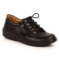 Półbuty damskie - Półbuty damskie komfortowe czarne Helios - miniaturka - grafika 1