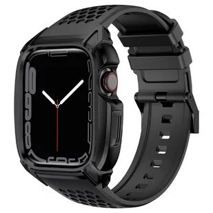Kingxbar CYF148 2w1 pancerne etui Apple Watch SE, 6, 5, 4 (44 mm) ze stali nierdzewnej z paskiem czarne - Akcesoria do smartwatchy - miniaturka - grafika 2