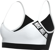 Biustonosze - Nike damski biustonosz z logo INDY Sportowy, biały/czarny/(biały), S - miniaturka - grafika 1
