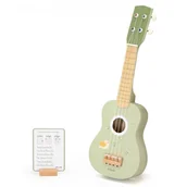 Instrumenty muzyczne dla dzieci - Viga Drewniane Ukulele Gitara Dla Dzieci Zielone Z Nutami - miniaturka - grafika 1