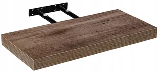 Brązowy Dekor Drewna Półka Naścienna Wisząca 50 CM - Półki do salonu - miniaturka - grafika 1