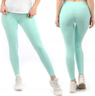 Legginsy - Legginsy damskie długie Polskie Getry Bawełniane Miętowe 5XL - miniaturka - grafika 1