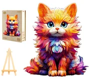 Puzzle - PUZZLE DREWNIANE DUŻE 250 ELEMENTÓW MAŁY KOTEK W DREWNIANYM PUDEŁKU - miniaturka - grafika 1