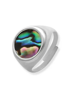 Pierścionek srebrny z masą perłową regulowany rozmiar - Pierścionki - miniaturka - grafika 1