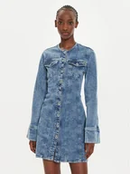 Sukienki - Pepe Jeans Sukienka jeansowa PL953549 Niebieski Regular Fit - miniaturka - grafika 1