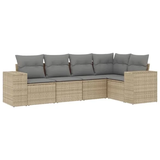 Zestaw wypoczynkowy rattan PE beżowy 62x62x69 cm