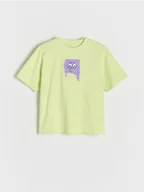 Koszulki dla chłopców - Reserved - T-shirt z nadrukiem - jasnozielony - miniaturka - grafika 1