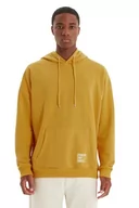 Bluzy męskie - TRENDYOL Męska bluza - czarna - oversize, ŻÓŁTY, L - miniaturka - grafika 1