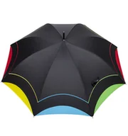 Parasole - Parasol damski Czarny z kolorowymi łukami Automat Wiatroodporny - miniaturka - grafika 1