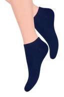 Skarpetki damskie - Steven 052 granatowe stopki damskie - miniaturka - grafika 1