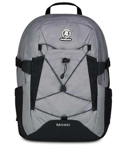 Invicta Plecak szkolny Moab z podwójną komorą, szary, kieszeń na butelkę, kieszeń na komputer 15,6