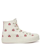 Trampki damskie - Converse Trampki Chuck Taylor All Star Lift Platform Rose Cross Stitch A13659C Biały - miniaturka - grafika 1
