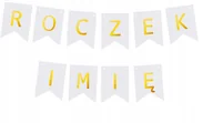Baby shower i roczek - Girlanda Napis Roczek + Imię Dziecka Baner - miniaturka - grafika 1