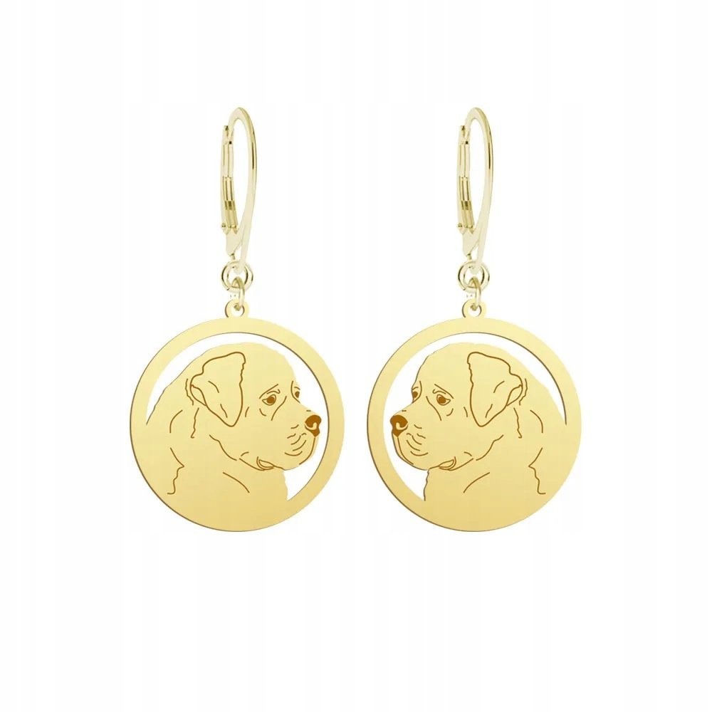 Kolczyki Złote z psem Nowofundland 925 na Biglu Prezent Kobieta GRAWER