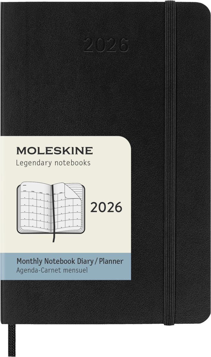 MOLESKINE kalendarz 2026 CZARNY POCKET SOFT MONTHLY (9x14)