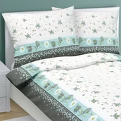 Pościel - Bellatex Pościel z kory Kwiat turkusowy, 140 x 200 cm, 70 x 90 cm - miniaturka - grafika 1