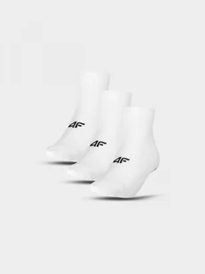 Damskie skarpety basic (3-pack) 4F 4FRAW24USOCF368 - białe - Skarpetki damskie - miniaturka - grafika 1