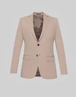 Marynarki męskie - Marynarka do zestawu lido beżowy slim fit - miniaturka - grafika 1