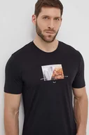 Koszulki męskie - Salewa t-shirt sportowy Pure Design Dry kolor czarny z nadrukiem - miniaturka - grafika 1