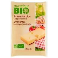 Sery - Carrefour Bio Ekologiczny ser podpuszczkowy dojrzewający Emmental 200 g - miniaturka - grafika 1