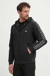 Lacoste bluza męska kolor czarny z kapturem z nadrukiem - Bluzy męskie - miniaturka - grafika 1