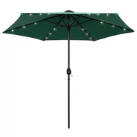 Parasole ogrodowe - vidaXL Parasol ogrodowy z LED i aluminiowym słupkiem 270 cm zielony 47352 - miniaturka - grafika 1