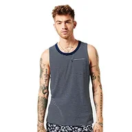 Koszulki męskie - Superdry Vintage Indigo Stripe Tank Koszulka męska, Dark Indigo/Grey Marl, XXL - miniaturka - grafika 1
