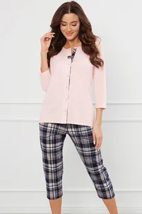 Piżama Italian Fashion Dona r.3/4 sp.3/4 łosoś/druk - Piżamy damskie - miniaturka - grafika 1