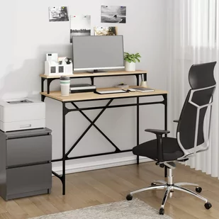 vidaXL Biurko, dąb sonoma, 100x50x90 cm - Biurka - miniaturka - grafika 1