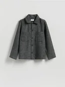 Koszule męskie - Reserved - Koszula comfort z dodatkiem wełny - ciemnoszary - miniaturka - grafika 1