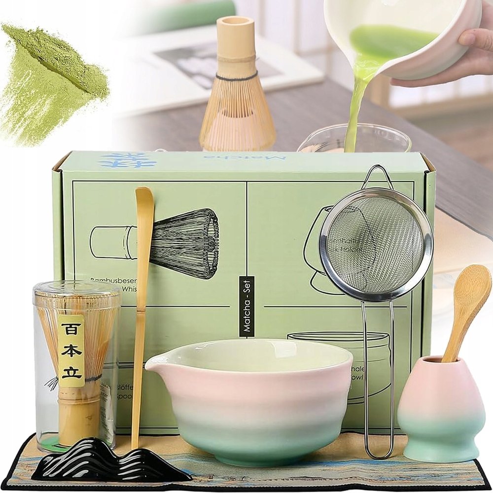 Zestaw 8 Trzepaczek Matcha, Różowy Zestaw Matcha Zestaw Do Ceremonii Matcha